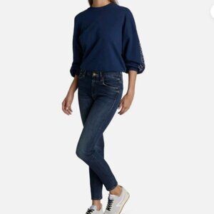 MOTHER The Looker Ankle Jeans Size 25 Stretch Dark Wash Here Kitty, Kitty